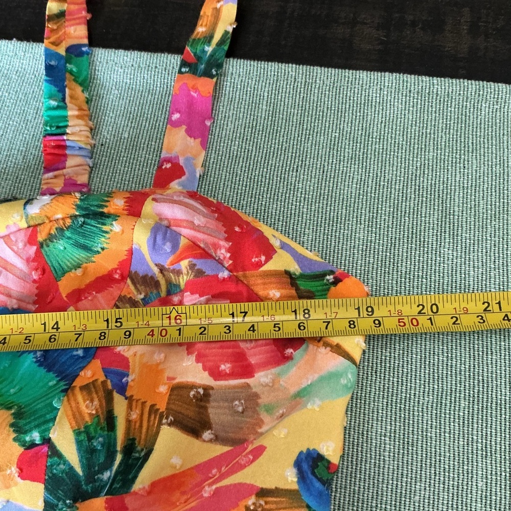 FARM Rio Yellow Floral Maxi Dress with Multicolor Print Size XL - Picture 10 of 14
